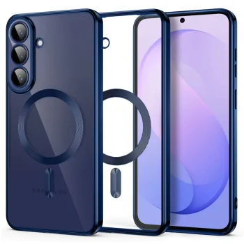 Tech-Protect MagFlex case for Samsung Galaxy S26 FE, navy blue