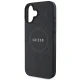 Guess iPhone 16 dėklas Saffiano Peony Classic Logo MagSafe, juodas