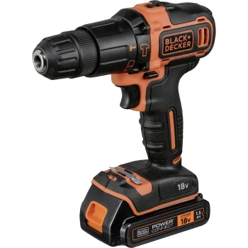 Akumuliatorinis smūginis gręžtuvas-suktuvas Black & Decker BDCHD18K-QW, 18V, 1x 1.5Ah