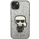 Karl Lagerfeld Glitter Flakes Ikonik dėklas skirtas iPhone 14 Plus, sidabrinis