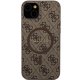 Guess 4G Collection dėklas iPhone 15 Plus / 14 Plus su MagSafe, rudas