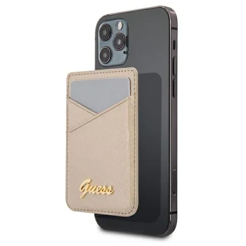 Guess Saffiano MagSafe Card Wallet GUWMSSASLGO Gold