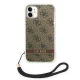 Guess 4G Print Strap dėklas iPhone 11 / XR telefonui, Rudas