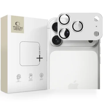 Tech-Protect Camfull Fit+ kameras apsauginis stiklas iPhone 17 Pro Max, sidabrinis