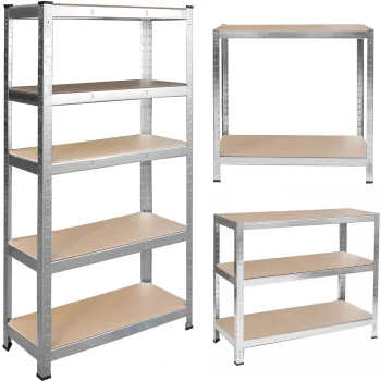 Humberg 4846 Metal Storage Shelving Unit 180x90x40 cm, Silver