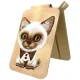 Nimmy New Big-Eye Cute Pets 2.0 Cat magnetinis dėklas-stovas kortelėms, rudas