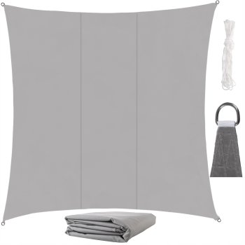 Gardlov kvadratinė apsaugos nuo saulės burė 3.6x3.6m, pilka