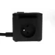 Huslog ilgintuvas-kubas su 3 lizdais ir 4 USB jungtimis, juodas