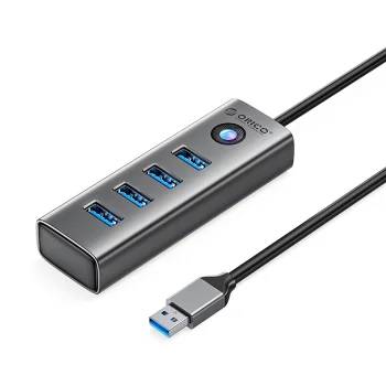 USB šakotuvas Orico PDD4U-U3, 4x USB-A 3.0, pilkas