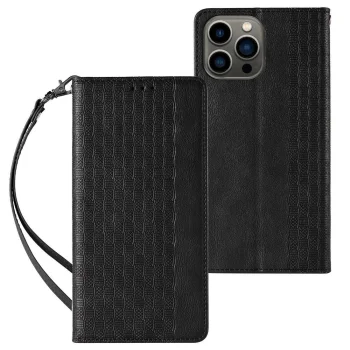 Flip Wallet Case for Samsung Galaxy S23+ Magnet Strap Case with Stand, Black