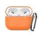 Ausinių dėklas Tech-Protect Silicone Hook skirtas AirPods Pro su karabinu, oranžinis