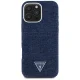 Guess dėklas iPhone 16 Pro Max telefonui Denim Triangle Logo MagSafe, mėlynas