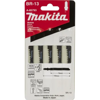Siaurapjūklio pjūkleliai Makita A-85793 BR-13 medienai ir plastikui, 5 vnt.