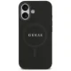 Guess Saffiano Classic Logo MagSafe dėklas iPhone 17 telefonui, juodas