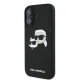 Karl Lagerfeld Silicone Double Heads Print MagSafe dėklas telefonui iPhone 16 Plus, juodas