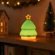 Silicone LED Night Light Christmas Tree, USB, 3 Modes, Green/Brown