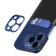 Dėklas iPhone 14 Pro Max su kortelių kišenėle ir stovu Leather Stand Case, mėlynas