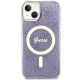 Guess IML 4G Gold Stripe MagSafe dėklas iPhone 14, violetinis