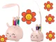 Kids LED Night Light with Organizer and Phone Stand, Pink