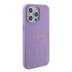 Guess dėklas iPhone 15 Pro Max telefonui Saffiano 4G Metal Logo MagSafe, violetinis