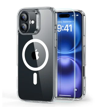 ESR Classic Hybrid HaloLock Case & Glass for iPhone 16, Clear