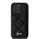Guess dėklas iPhone 16 Pro telefonui Quilted Metal Logo, juodas