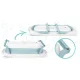 Folding Baby Bathtub with Thermometer RK-282, White / Blue
