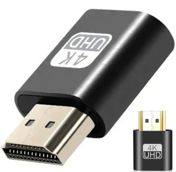 4K HDMI Dummy Plug Display Emulator for Headless GPU Operation, black