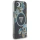 Guess IML Metal Glitter Flowers MagSafe dėklas iPhone 16e telefonui, juodas
