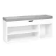 ModernHome WYJ-249 batų spintelė su suoliuku ir 3 lentynomis, balta