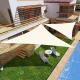 Trikampis apsauginis burinis tentas nuo saulės Modernhome 4x4x4m, smėlio spalvos