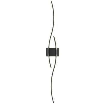 Black Wall Lamp 60cm, Warm White Light