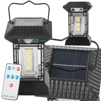 Saulės lempa su judesio ir sutemų jutikliu, 60 COB LED, juoda