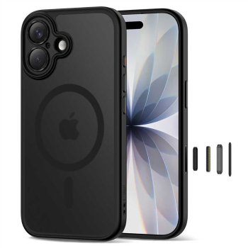 Dėklas Tech-Protect Magpeak MagSafe CC, skirtas iPhone 17, matinė juoda