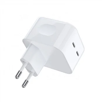 Choetech 35W 2x USB-C sieninis įkroviklis, PD3.0, QC3.0, Baltas
