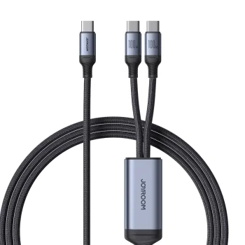 Joyroom Speedy S-A21 2-in-1 USB-C to Dual USB-C Cable, 100W, 1.5m, Black