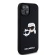 Karl Lagerfeld Silicone Karl & Choupette MagSafe dėklas iPhone 15, juodas
