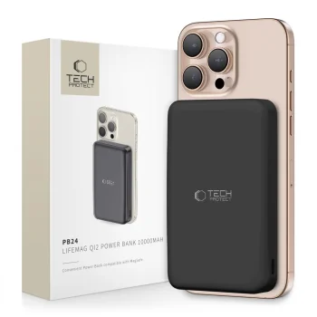 Tech-Protect PB24 LifeMag QI2 MagSafe išorinė baterija, 10000 mAh, juoda