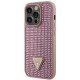 Guess Rhinestone Triangle dėklas iPhone 14 Pro telefonui, rožinis