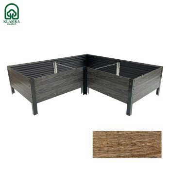 Pakelta lysvė KLASIKA Woodlook L-Shape, ruda, 146x146x30 cm