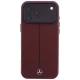Mercedes Leather Semi Wrap Iconic Line MagSafe dėklas telefonui iPhone 18 Pro Max / 17 Pro Max, bordo