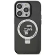 Karl Lagerfeld dėklas iPhone 15 Pro su Ring Stand ir MagSafe, juodas
