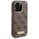 Guess dėklas iPhone 16 Pro Max su MagSafe 4G Logo Plate, rudas
