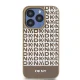 DKNY Leather Printed Pattern dėklas, skirtas iPhone 15 Pro, ruda (MagSafe)