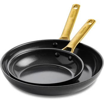 Keptuvių rinkinys GreenPan Padova Reserve 20 cm ir 26 cm, juodas ir auksinis