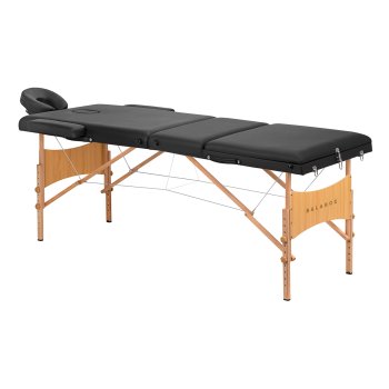 Balance 3-Section Wooden Folding Massage Table, Black