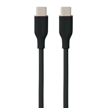 Silikoninis laidas USB Type-C į Type-C, 60W, 3m, juodas