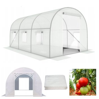 Sodo šiltnamis Case 129685, 3x2x2 m, su metaliniu rėmu, baltas