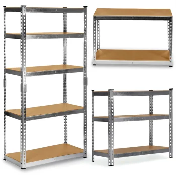 Humberg Hr-853 Metal Storage Shelving Unit 183x90x40 cm, Silver