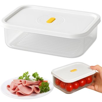 Airtight Food Storage Container with Lid, 600ml, White